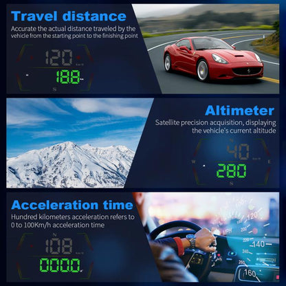 G21 Car HD Display GPS Speedometer Car OBD Meter Display Head-Up Display with Suction Cup Holder(Black) - Head Up Display System by buy2fix | Online Shopping UK | buy2fix