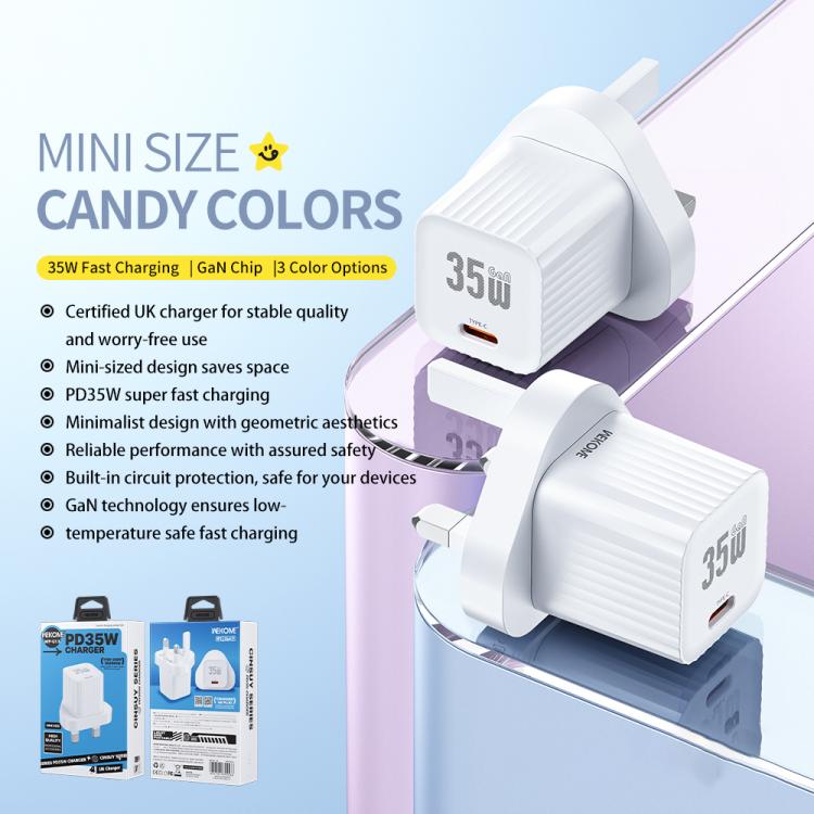 WK WP-U13 Cinsuy Speed PD35W Type-C Fast Charger, Plug:EU Plug(White) - USB Charger by WK | Online Shopping UK | buy2fix