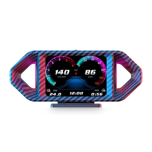 P26 Car HUD Head-Up Display Multi-function LCD OBD Smart Gauge Slope Meter Accelerometer(Carbon Fiber Texture) - Head Up Display System by buy2fix | Online Shopping UK | buy2fix