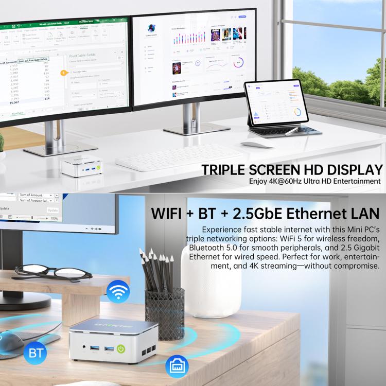 GMKtec NucBox G10 Mini PC, 16GB RAM + 512GB SSD, AMD Ryzen 5 3500U, Windows 11 Pro, WiFi, BT, HDTV, DisplayPort(EU Plug Sliver) - Barebone Mini PCs by GMKtec | Online Shopping UK | buy2fix