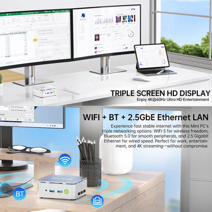 GMKtec NucBox G10 Mini PC, 16GB RAM + 512GB SSD, AMD Ryzen 5 3500U, Windows 11 Pro, WiFi, BT, HDTV, DisplayPort(US Plug Sliver) - Barebone Mini PCs by GMKtec | Online Shopping UK | buy2fix