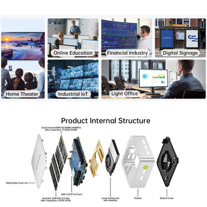 GMKtec NucBox G10 Mini PC, 16GB RAM + 1TB SSD, AMD Ryzen 5 3500U, Windows 11 Pro, WiFi, BT, HDTV, DisplayPort(EU Plug Sliver) - Barebone Mini PCs by GMKtec | Online Shopping UK | buy2fix