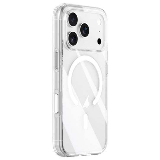For iPhone 18 Pro / 17 Pro ZGA Magsafe Metal AI Buttons Clear PC Hybrid TPU Phone Case(Transparent)