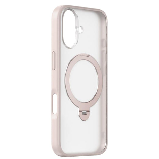 For iPhone 17 ZGA 360 Pivot Holder Magsafe PC Hybrid TPU Phone Case(Pink)
