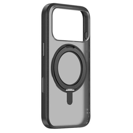 For iPhone 18 Pro Max / 17 Pro Max ZGA Feitian 360 Rotation Holder Magsafe PC Hybrid TPU Phone Case(Black)