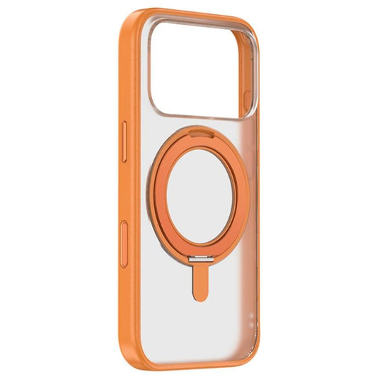 For iPhone 18 Pro / 17 Pro ZGA Feitian 360 Rotation Holder Magsafe PC Hybrid TPU Phone Case(Orange)