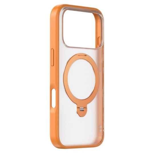 For iPhone 18 Pro Max / 17 Pro Max ZGA 360 Pivot Holder Magsafe PC Hybrid TPU Phone Case(Orange)
