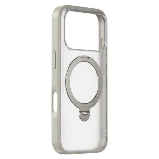 For iPhone 18 Pro Max / 17 Pro Max ZGA 360 Pivot Holder Magsafe PC Hybrid TPU Phone Case(Grey)