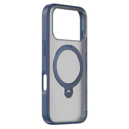 For iPhone 18 Pro / 17 Pro ZGA 360 Pivot Holder Magsafe PC Hybrid TPU Phone Case(Blue)