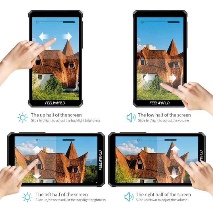 FEELWORLD PS6 5.5 inch OLED Vertical Horizontal Camera Field Video Monitor Touch Screen 4K HDMI-compatible, Plug:UK Plug(Black) - On-camera Monitors by FEELWORLD | Online Shopping UK | buy2fix