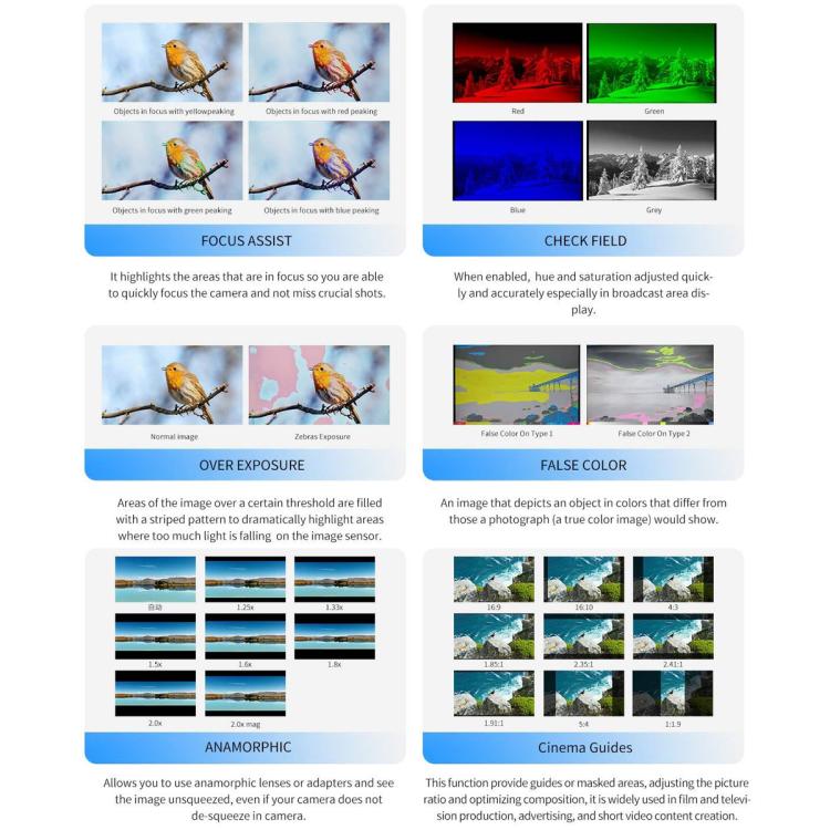 FEELWORLD PS6 5.5 inch OLED Vertical Horizontal Camera Field Video Monitor Touch Screen 4K HDMI-compatible, Plug:UK Plug(Black) - On-camera Monitors by FEELWORLD | Online Shopping UK | buy2fix