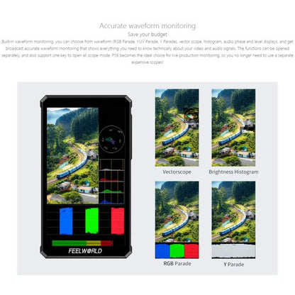 FEELWORLD PS6 5.5 inch OLED Vertical Horizontal Camera Field Video Monitor Touch Screen 4K HDMI-compatible, Plug:UK Plug(Black) - On-camera Monitors by FEELWORLD | Online Shopping UK | buy2fix