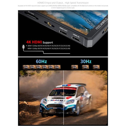 FEELWORLD PS6 5.5 inch OLED Vertical Horizontal Camera Field Video Monitor Touch Screen 4K HDMI-compatible, Plug:AU Plug(Black) - On-camera Monitors by FEELWORLD | Online Shopping UK | buy2fix