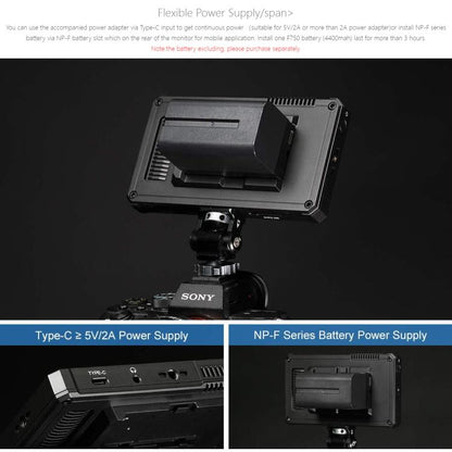 FEELWORLD PS6 5.5 inch OLED Vertical Horizontal Camera Field Video Monitor Touch Screen 4K HDMI-compatible, Plug:UK Plug(Black) - On-camera Monitors by FEELWORLD | Online Shopping UK | buy2fix