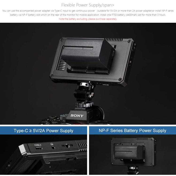 FEELWORLD PS6 5.5 inch OLED Vertical Horizontal Camera Field Video Monitor Touch Screen 4K HDMI-compatible, Plug:EU Plug(Black) - On-camera Monitors by FEELWORLD | Online Shopping UK | buy2fix