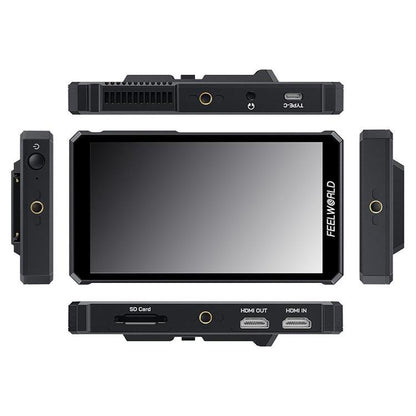 FEELWORLD PS6 5.5 inch OLED Vertical Horizontal Camera Field Video Monitor Touch Screen 4K HDMI-compatible, Plug:US Plug(Black) - On-camera Monitors by FEELWORLD | Online Shopping UK | buy2fix