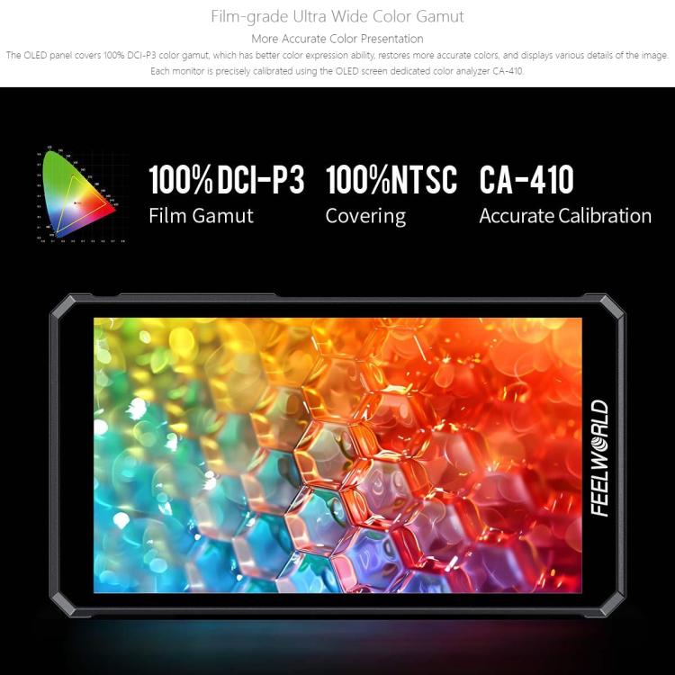 FEELWORLD PS6 5.5 inch OLED Vertical Horizontal Camera Field Video Monitor Touch Screen 4K HDMI-compatible, Plug:EU Plug(Black) - On-camera Monitors by FEELWORLD | Online Shopping UK | buy2fix