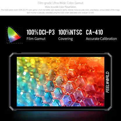 FEELWORLD PS6 5.5 inch OLED Vertical Horizontal Camera Field Video Monitor Touch Screen 4K HDMI-compatible, Plug:EU Plug(Black) - On-camera Monitors by FEELWORLD | Online Shopping UK | buy2fix