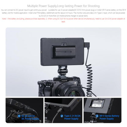 FEELWORLD T6 6 inch Camera Field Video Monitor Aluminium Housing 4K HDMI-compatible 1920x1080 IPS(Black) - On-camera Monitors by FEELWORLD | Online Shopping UK | buy2fix