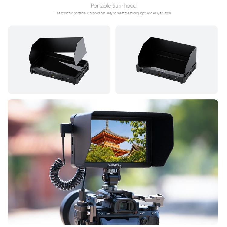 FEELWORLD T6 6 inch Camera Field Video Monitor Aluminium Housing 4K HDMI-compatible 1920x1080 IPS(Black) - On-camera Monitors by FEELWORLD | Online Shopping UK | buy2fix