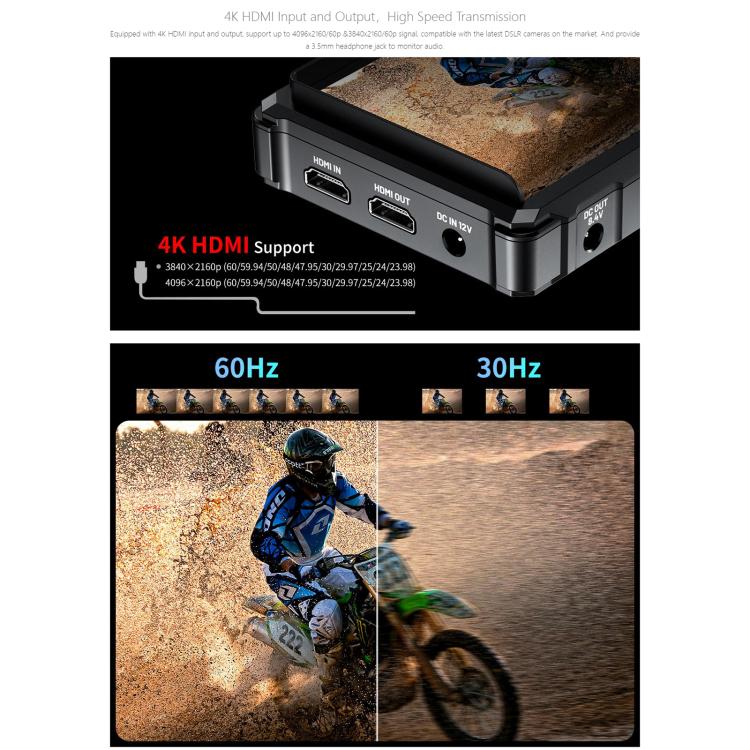 FEELWORLD FW568 Pro 6-inch 1200nit High Bright Camera DSLR Monitor 4K HDMI 60Hz IPS Screen(Black) - On-camera Monitors by FEELWORLD | Online Shopping UK | buy2fix