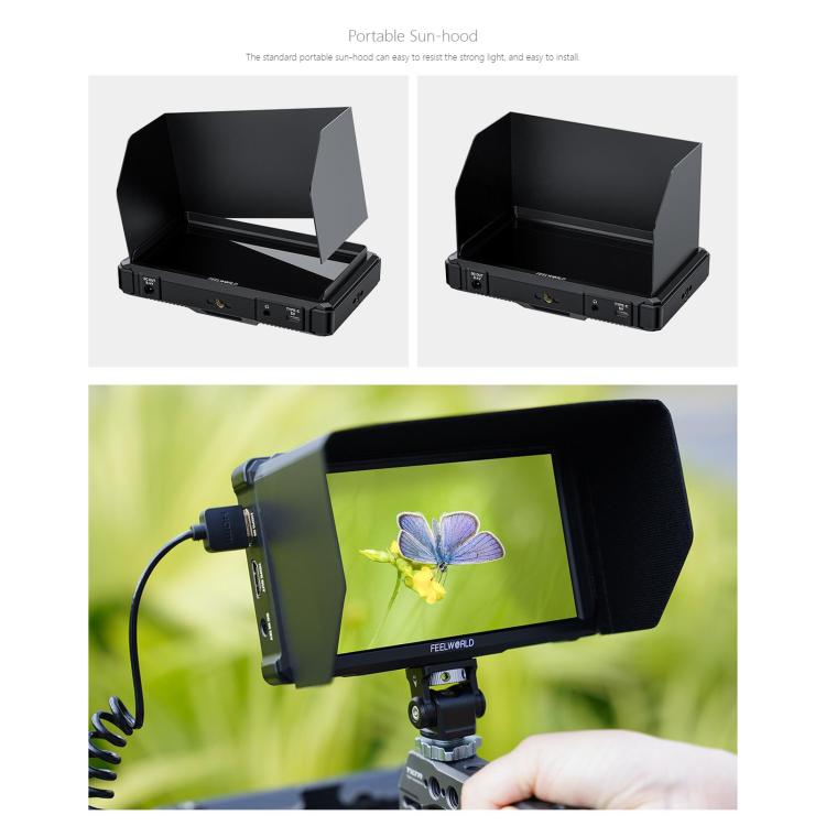 FEELWORLD FW568 Pro 6-inch 1200nit High Bright Camera DSLR Monitor 4K HDMI 60Hz IPS Screen(Black) - On-camera Monitors by FEELWORLD | Online Shopping UK | buy2fix