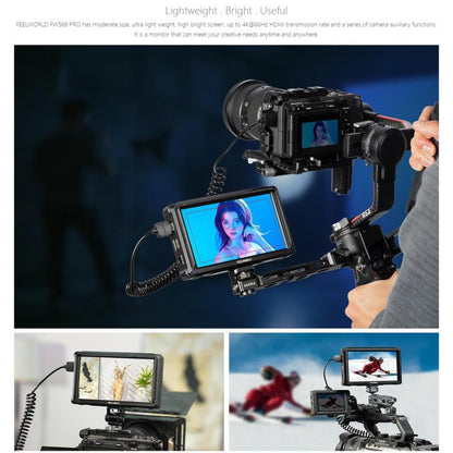 FEELWORLD FW568 Pro 6-inch 1200nit High Bright Camera DSLR Monitor 4K HDMI 60Hz IPS Screen(Black) - On-camera Monitors by FEELWORLD | Online Shopping UK | buy2fix
