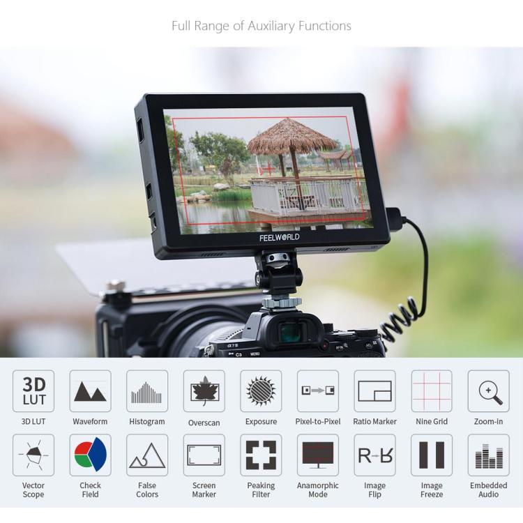 FEELWORLD T7 Pro 7-inch 2000nit Camera Field Video Monitor Aluminium Housing 4K 1920 x 1200 HDMI-compatible IPS Screen(Black) - On-camera Monitors by FEELWORLD | Online Shopping UK | buy2fix