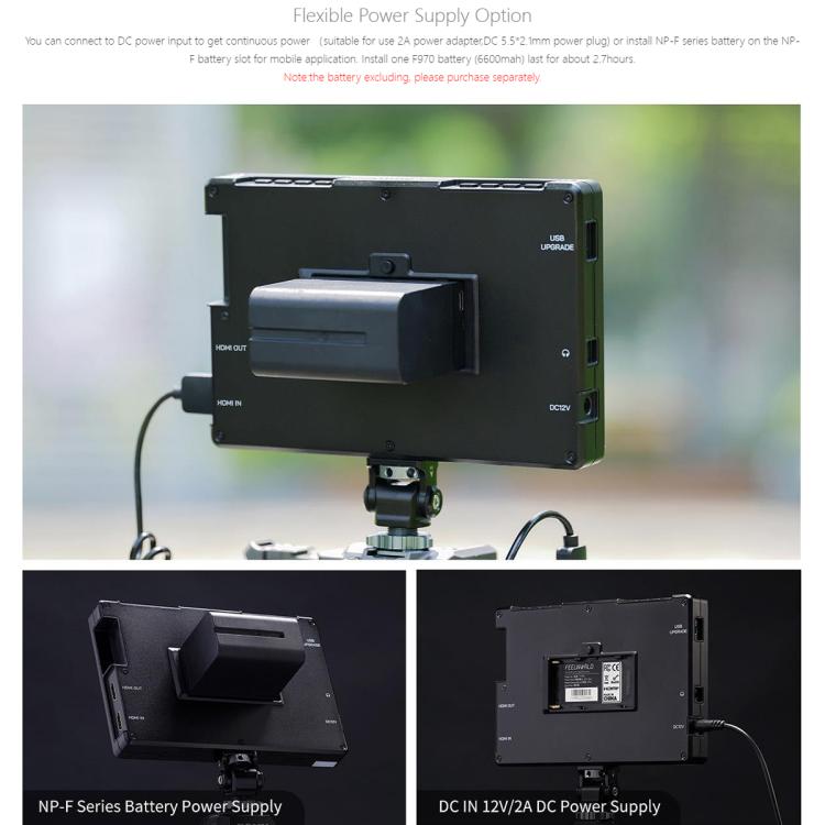 FEELWORLD T7 Pro 7-inch 2000nit Camera Field Video Monitor Aluminium Housing 4K 1920 x 1200 HDMI-compatible IPS Screen(Black) - On-camera Monitors by FEELWORLD | Online Shopping UK | buy2fix