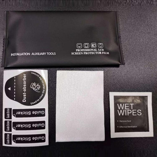 200 Set Tempered Glass Phone LCD Screen Protector Dust Removal Dry Wet Cleaning Wipes Paper Tools Set Alcohol Package(Black)