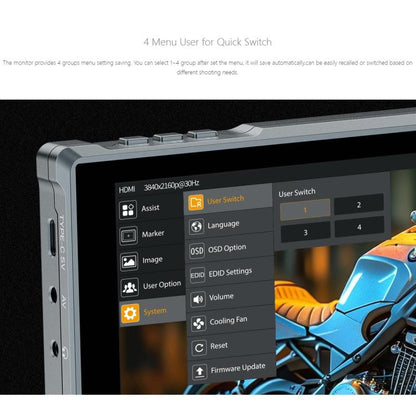 FEELWORLD FW759 Pro 7-inch Touch Screen Camera Field Video Monitor 4K HDMI-compatible 1280 x 800 IPS Screen(Black) - On-camera Monitors by FEELWORLD | Online Shopping UK | buy2fix