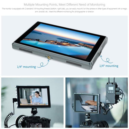 FEELWORLD FW759 Pro 7-inch Touch Screen Camera Field Video Monitor 4K HDMI-compatible 1280 x 800 IPS Screen(Black) - On-camera Monitors by FEELWORLD | Online Shopping UK | buy2fix
