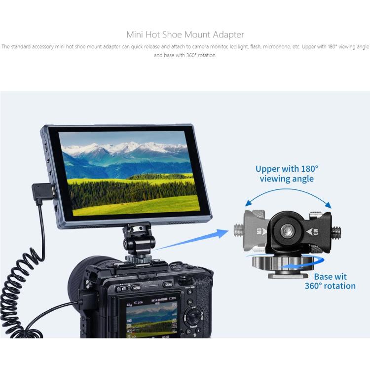 FEELWORLD FW759 Pro 7-inch Touch Screen Camera Field Video Monitor 4K HDMI-compatible 1280 x 800 IPS Screen(Black) - On-camera Monitors by FEELWORLD | Online Shopping UK | buy2fix