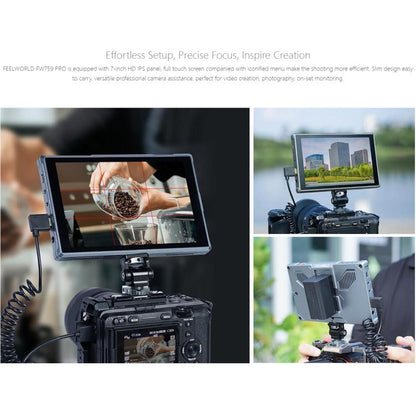 FEELWORLD FW759 Pro 7-inch Touch Screen Camera Field Video Monitor 4K HDMI-compatible 1280 x 800 IPS Screen(Black) - On-camera Monitors by FEELWORLD | Online Shopping UK | buy2fix