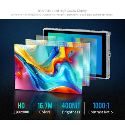 FEELWORLD FW759 Pro 7-inch Touch Screen Camera Field Video Monitor 4K HDMI-compatible 1280 x 800 IPS Screen(Black) - On-camera Monitors by FEELWORLD | Online Shopping UK | buy2fix