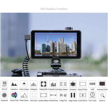 FEELWORLD SC6 6-inch 1500nit High Brightness Aluminium Filed Camera Video Monitor 3G SDI 4K HDMI-compatible 60Hz 1920 x 1080 IPS Screen(Black) - On-camera Monitors by FEELWORLD | Online Shopping UK | buy2fix