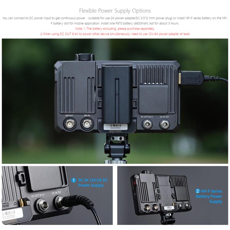 FEELWORLD SC6 6-inch 1500nit High Brightness Aluminium Filed Camera Video Monitor 3G SDI 4K HDMI-compatible 60Hz 1920 x 1080 IPS Screen(Black) - On-camera Monitors by FEELWORLD | Online Shopping UK | buy2fix