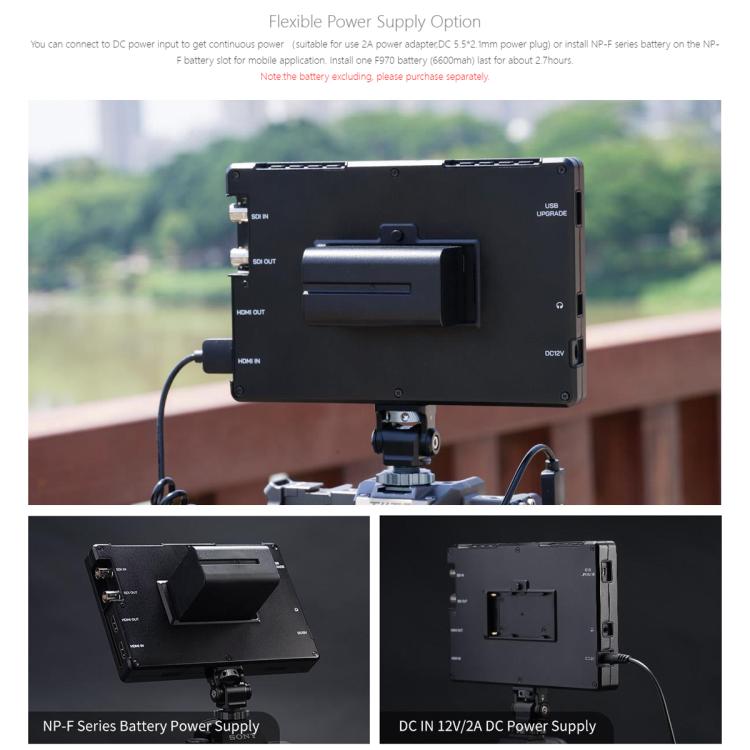 FEELWORLD T7S Pro 7-inch 2000nit High Brightness Filed Camera Video Monitor 3G SDI 4K 60Hz HDMI-compatible 1920 x 1200 IPS Screen(Black) - On-camera Monitors by FEELWORLD | Online Shopping UK | buy2fix