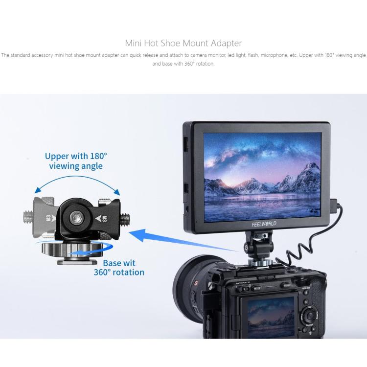 FEELWORLD T7S Pro 7-inch 2000nit High Brightness Filed Camera Video Monitor 3G SDI 4K 60Hz HDMI-compatible 1920 x 1200 IPS Screen(Black) - On-camera Monitors by FEELWORLD | Online Shopping UK | buy2fix