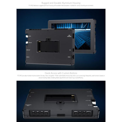 FEELWORLD T7S Pro 7-inch 2000nit High Brightness Filed Camera Video Monitor 3G SDI 4K 60Hz HDMI-compatible 1920 x 1200 IPS Screen(Black) - On-camera Monitors by FEELWORLD | Online Shopping UK | buy2fix