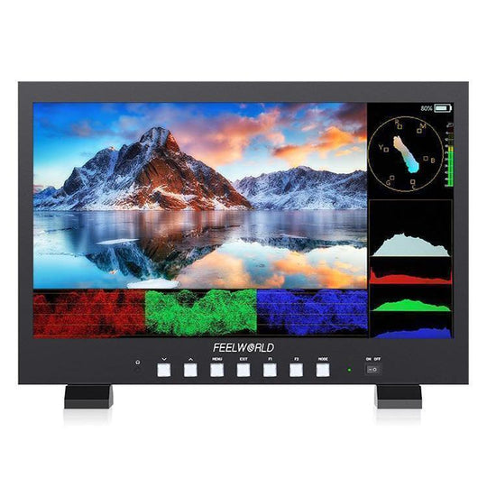 FEELWORLD FVM215-1000 21.5-inch Professional Production Broadcast Monitor High Brightness 1000nit Full HD IPS 4K 60Hz HDMI-compatible 3G-SDI Screen, UK Plug(Black)