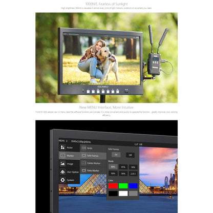 FEELWORLD FVM215-1000 21.5-inch Professional Production Broadcast Monitor High Brightness 1000nit Full HD IPS 4K 60Hz HDMI-compatible 3G-SDI Screen, EU Plug(Black) - On-camera Monitors by FEELWORLD | Online Shopping UK | buy2fix
