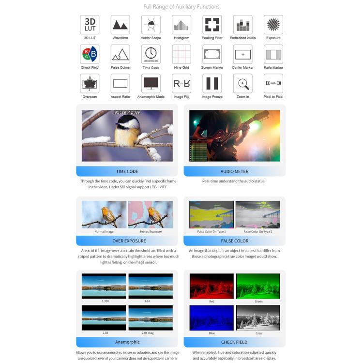 FEELWORLD FVM215-1000 21.5-inch Professional Production Broadcast Monitor High Brightness 1000nit Full HD IPS 4K 60Hz HDMI-compatible 3G-SDI Screen, UK Plug(Black) - On-camera Monitors by FEELWORLD | Online Shopping UK | buy2fix