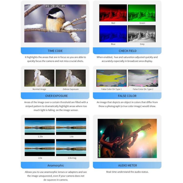 FEELWORLD Q41 Quad 4.5 inch 2RU Rackmount Monitor 3G-SDI 4K HDMI-compatible AV Input and Output, AU Plug(Black) - On-camera Monitors by FEELWORLD | Online Shopping UK | buy2fix