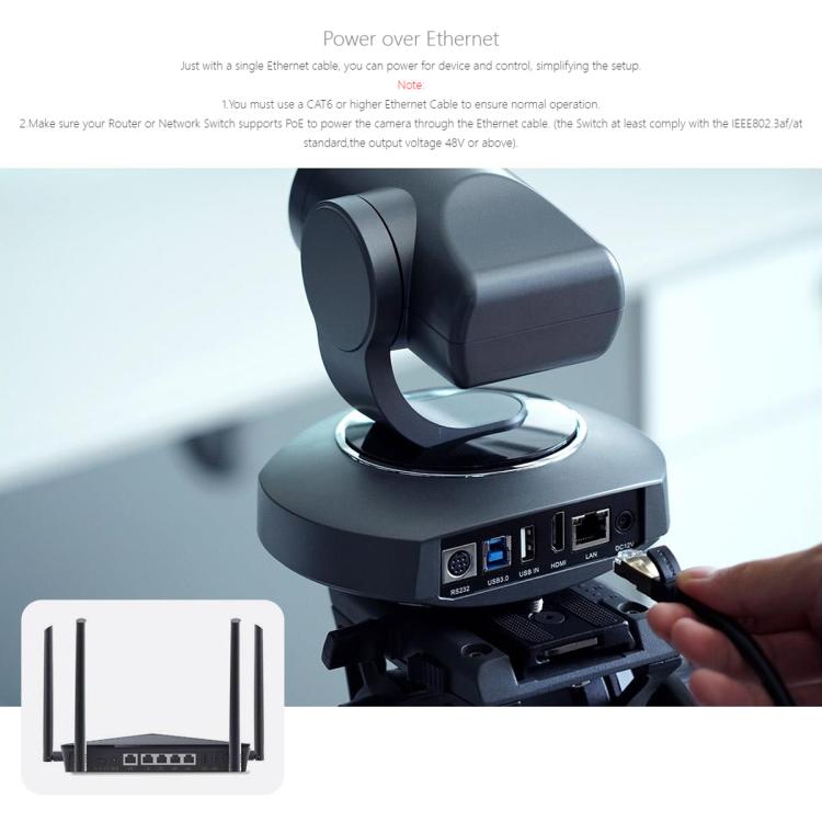 FEELWORLD 4K10X 4K PTZ Camera 10X Optical Zoom AI Tracking HDMI-compatible USB IP Remote Control(US Plug) - HD Camera by FEELWORLD | Online Shopping UK | buy2fix