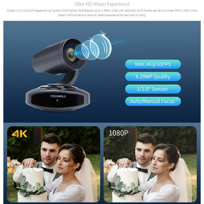 FEELWORLD HV10X Professional Streaming Camera Full HD 1080P 60fps USB 3.0 HDMI-compatible(EU Plug) - HD Camera by FEELWORLD | Online Shopping UK | buy2fix