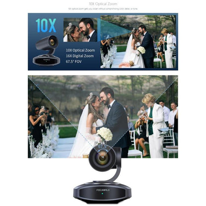FEELWORLD HV10X Professional Streaming Camera Full HD 1080P 60fps USB 3.0 HDMI-compatible(EU Plug) - HD Camera by FEELWORLD | Online Shopping UK | buy2fix