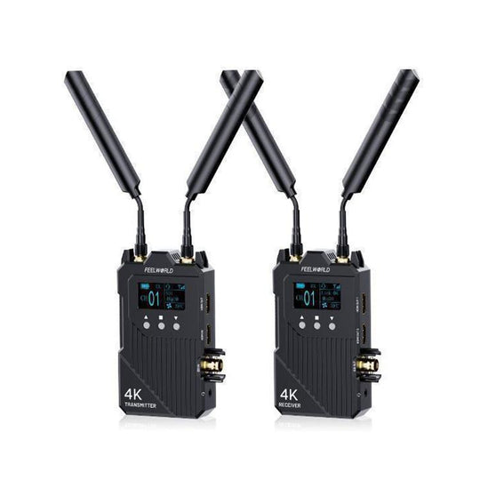 FEELWORLD WT1S 4K Wireless Video Transmission System SDI + Dual HDMI-compatible Full Duplex Intercom Live Streaming(Black)