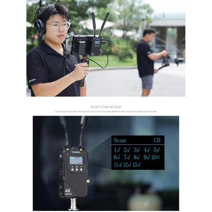 FEELWORLD WT1S 4K Wireless Video Transmission System SDI + Dual HDMI-compatible Full Duplex Intercom Live Streaming(Black) - Amplifier by FEELWORLD | Online Shopping UK | buy2fix