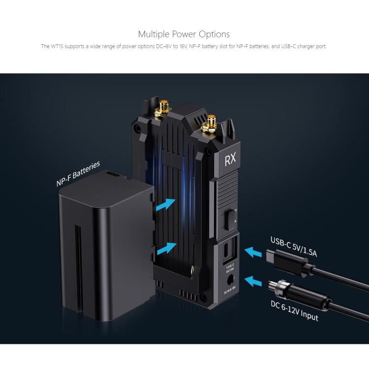 FEELWORLD WT1S 4K Wireless Video Transmission System SDI + Dual HDMI-compatible Full Duplex Intercom Live Streaming(Black) - Amplifier by FEELWORLD | Online Shopping UK | buy2fix